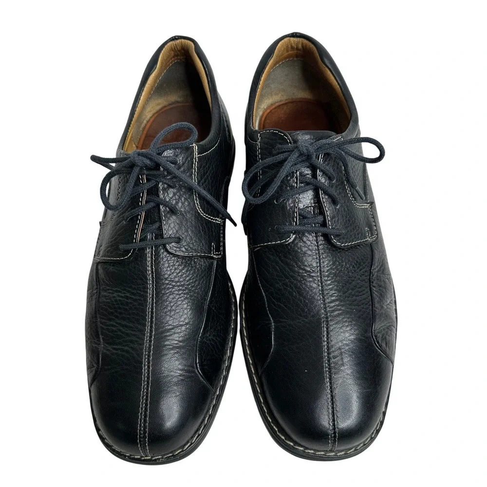 Johnston & Murphy Shuler Bicycle Mens Size 8.5 M Black Leather Shoes  20-7222‎